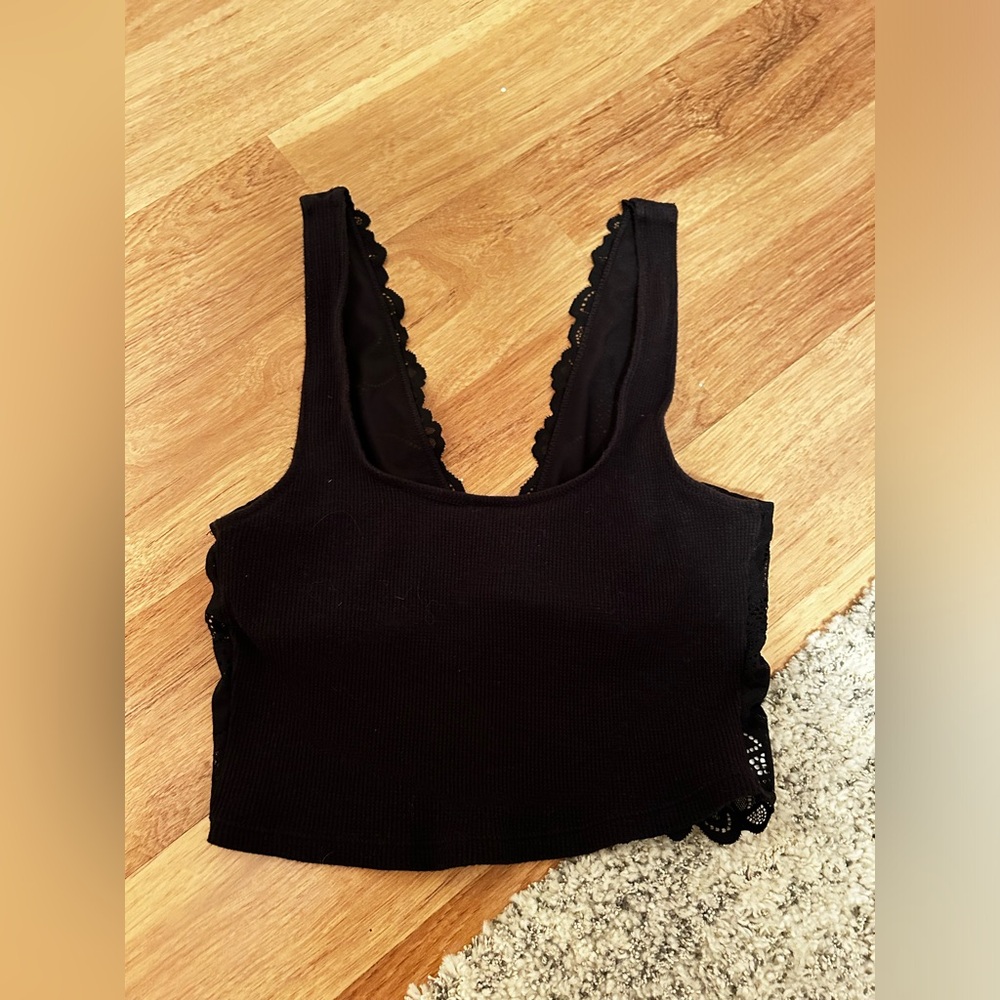 NWOT Aerie Black Lace Bralette Tank Top